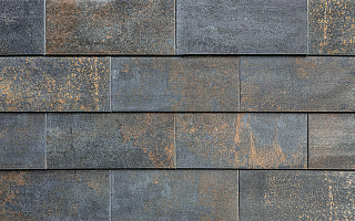 Tempio Rustikotta BLACK OXID 200x400x14мм Дранка керамическая плитка для навесного вент Фасада и Кровли