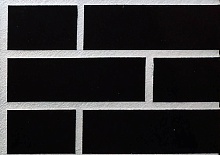 Глазурованная клинкерная фасадная плитка под кирпич ABC Tiefschwarz 390 черная, 240*52*10 мм